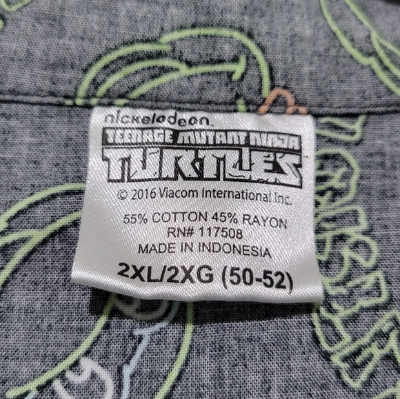 Nickelodeon TMNT Teenage Mutant Ninja Turtles AOP All Over Print Button-down - Picture 3 of 3